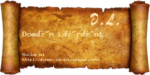 Domán Lóránt névjegykártya