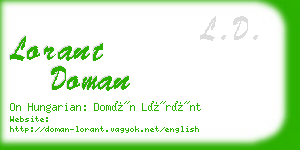 lorant doman business card